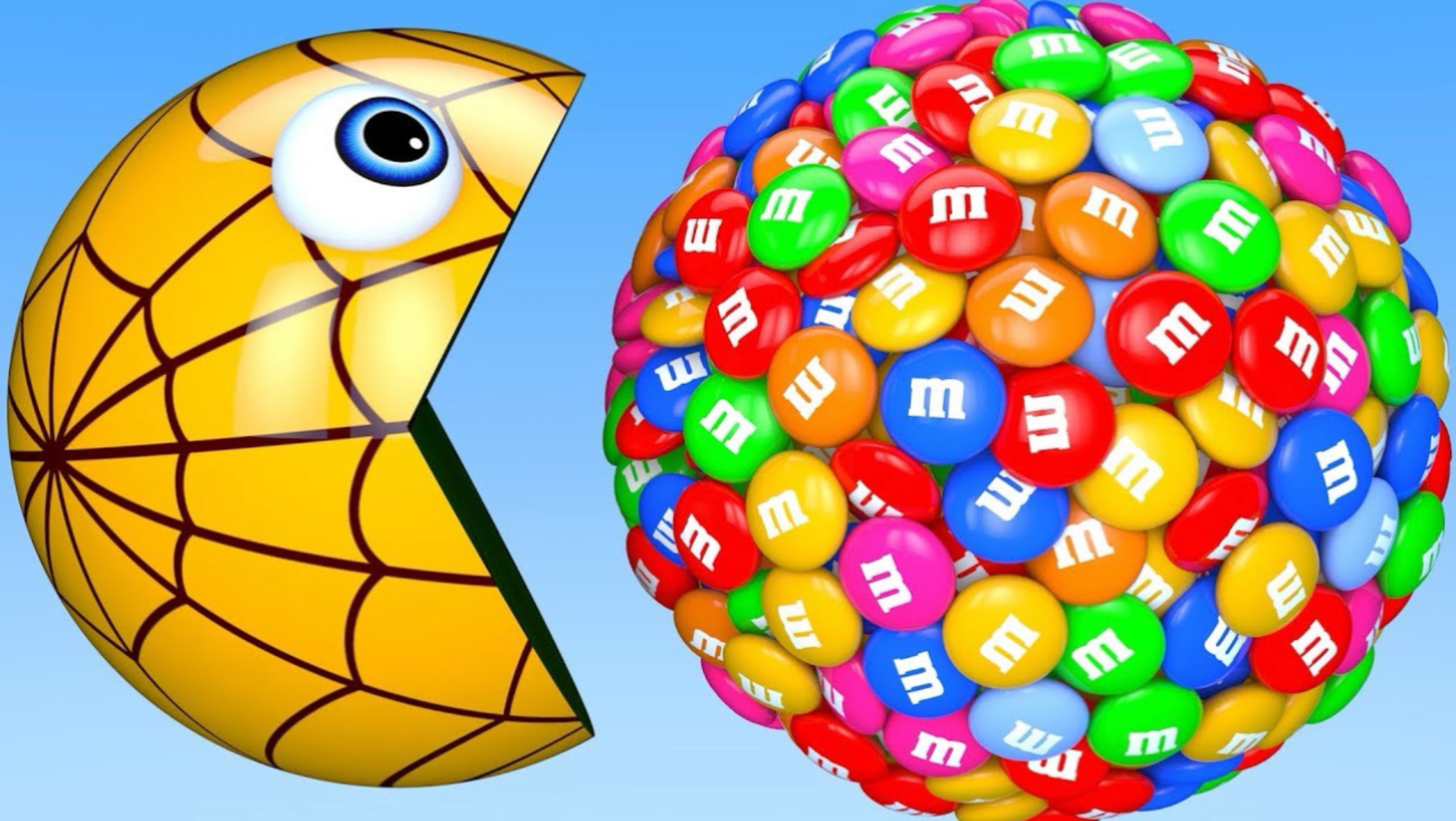 Изучаем цвета с PACMAN и Farm Watermelon m&m Surprise игрушечный уличный транспорт для детей