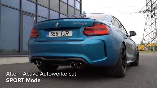 Installing a Downpipe to BMW M2 - Sound Before and After w/ Active Autowerke Catted Downpipe
