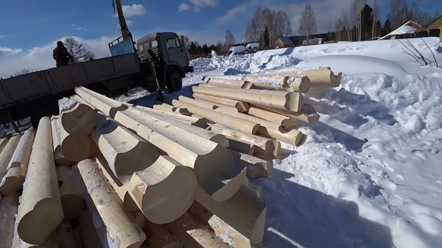 Дом из Оцилиндрованного Бревна 24 диаметра 9х10