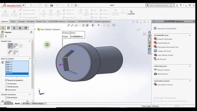 Solidworks Tutorial - M14 Allen bolt ( must watch)