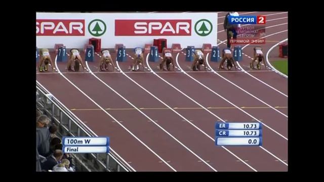 100 m. Women Final (21st European Athletics Championships, Helsinki, 2012)