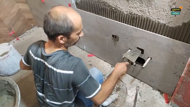 BANYO - Büyük Ebat Porselen seramik Döşeme - #LayingTiles #CeramicMaster #Flex #Build