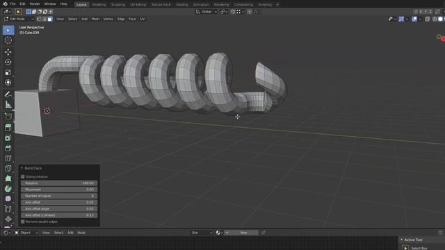 Bend Face - bend around any edge for axis (blender addon)