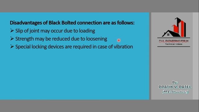 Disadvantages of using Black Bolted Connection | Limitations of black bolts in steel structure Part