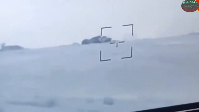 Russian tank turret flying