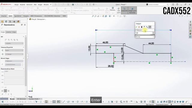 SolidWorks - Egzersiz Parçası Çizimi #19