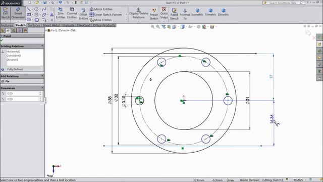 SolidWorks Tutorial Vertical Stirling Engine 17.Cylinder Cover