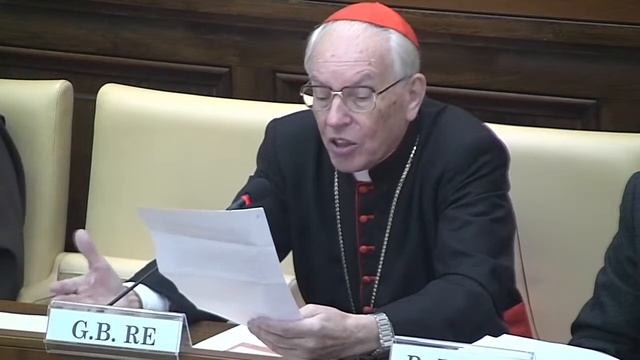 Introduzione di Marcelo Sánchez Sorondo e intervento cardinale Giovanni Battista Re.