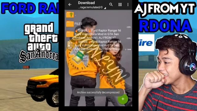 🔥SHARE🔥FORD RANGER RAPTOR NI KUYA VON MOD IN GTA SAN ANDREAS ANDROID DFF ONLY TAGALOG | AJ FROM YT