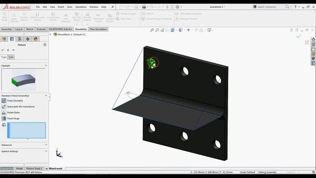Solidworks Simulation- Static Analysis with Mixed Mesh