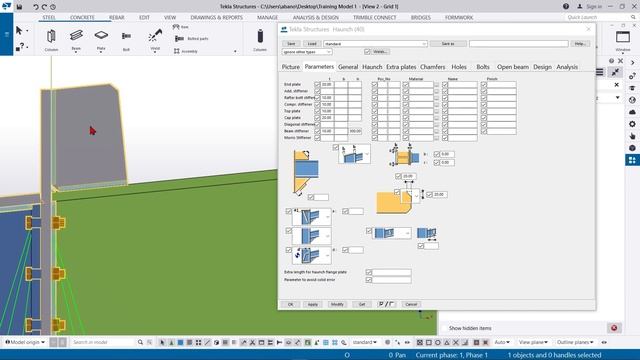 17. Tekla Structures Course - Column To Rafter Connection ( Haunch 40 ) - كورس برنامج التيكلا