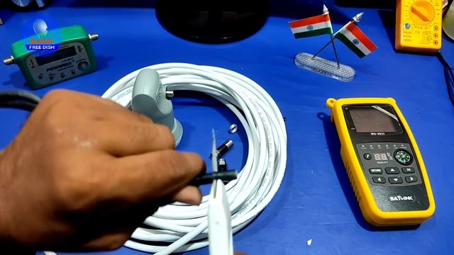 coaxial cable connector how to install || dth lnb cable connector || sahil free dish