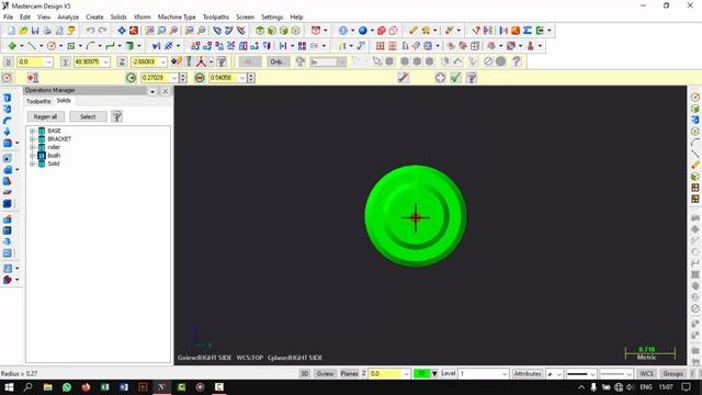 Mastercam X5 || 3D model Assembly || Roller, Part 4 (Bush, shaft, bolt)