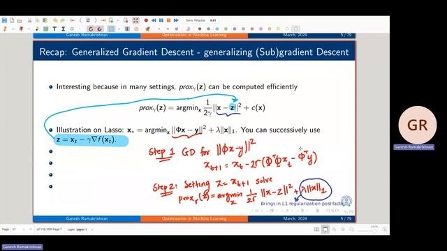 CS769 2024 Lec 17 From Proximal GD To Generalized GD, Derivation Of Proximal Operator With Examples