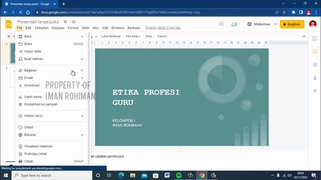 Cara membagikan file di google slide