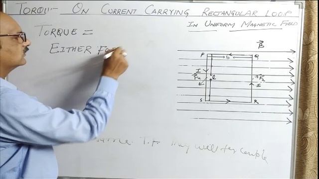 Torque on Current Carrying Rectangular Loop in Uniform Magnetic Field || By: Mr. Bipin Kumar Singh