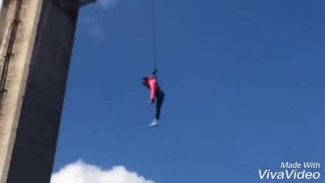 Роупджампинг. Труба 47 метров. Одесса.4й полёт.