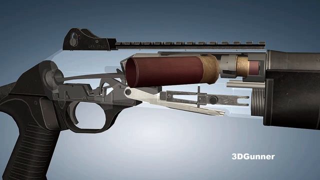 3D Animation: Benelli M4/M1014 Semi-Automatic Shotgun