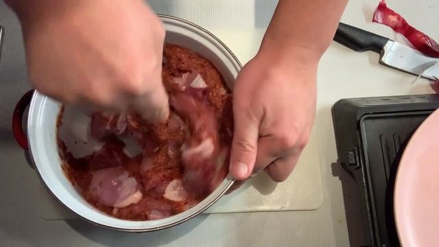 Шашлык из свинины на электрогриле.