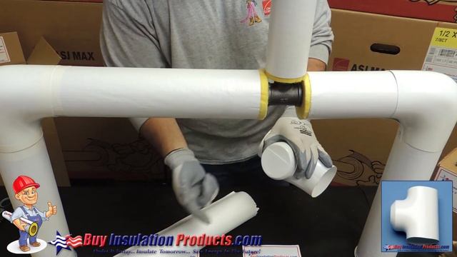 How to Insulate a Pipe Tee with a PVC Fitting Cover