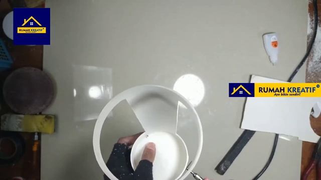 Membuat lampu tidur pipa paralon desain romantis  menggunakan plastik mika