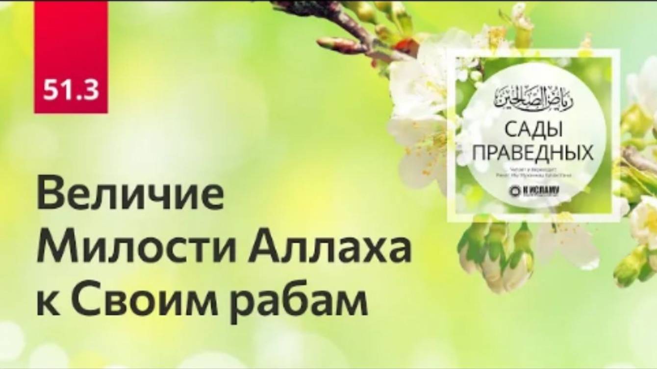 51.3 Сады праведных. ГЛАВА О НАДЕЖДЕ. Хадисы 418-425. Величие Милости Аллаха к Своим рабам