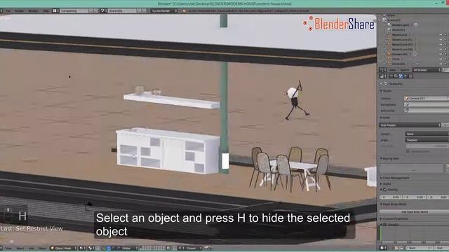 Hide and Unhide Objects in A Scene with Shortcut in Blender 2.79 - Blender Tutorials For Beginners