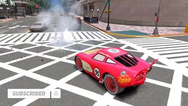 GTA 4 Lightning McQueen Radiator Springs Longest Ramp Jumps Testing - GTA IV Car Video Color Cars