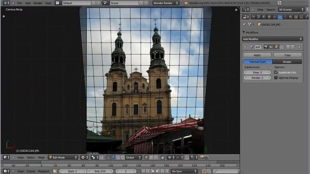 Perspective correction with Blender