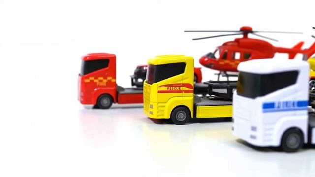 Перевозчик с машиной и вертолетом Teamsterz / Teamsterz Emergency Heli Transporter LQ