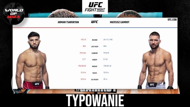 Mateusz Gamrot vs Arman Tsarukyan - typowanie walki wieczoru UFC!