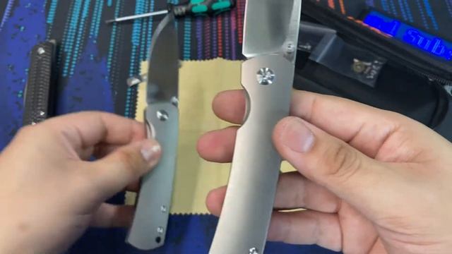 - Monterey Bay Knives -  Old Guard in Titanium - M390 frame lock with "ZIRBLAST" finish!