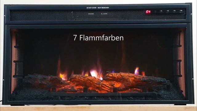 Komerci YF-2801ERA Elektrisches Kaminfeuer mit LED-Flammen und Heizung