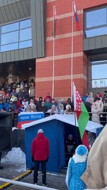 Гимн Беларуси в честь победы Антона Смольского в масс-старте