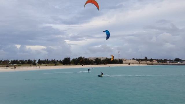 Kite Surfing in Kulhudhuffushi. It's becoming the most popular Water Sports activity in this island