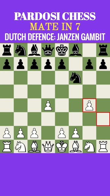 Mate in 7 | Dutch Defence: Korchnoi, Janzen Gambit #Shorts #ChessOpening #ChessTrap
