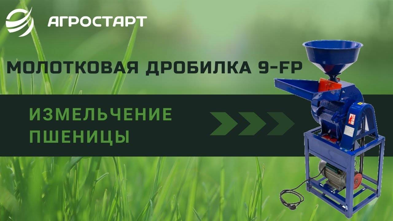 Молотковая дробилка 9-FP. Измельчение пшеницы. Агростарт.