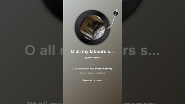 O all my labours scattered uselessly