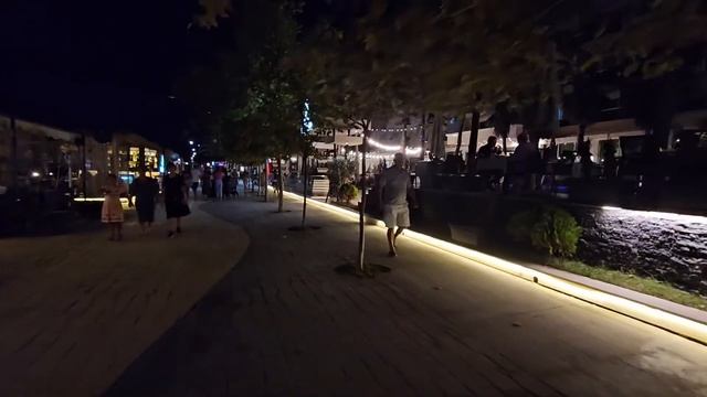Albania Golem at night 2023  Embankment in Golem  Албанія Голем Walking tour