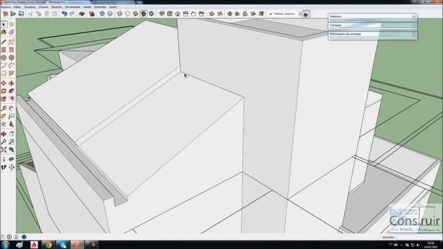 SketchUp 2015 Aula 19: Modelagem de telhados com 2 águas (Curso Básico Gratuito)