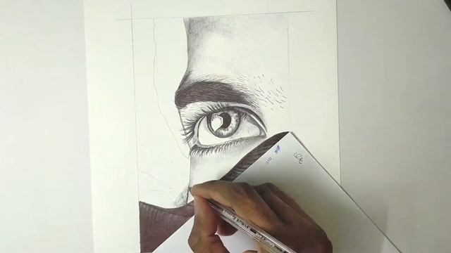 You'll Never Believe This Eye Drawing | Black Ballpoint Pen Sketch | Schneider Pen