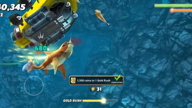 Massacring every enemy in Pacific Ocean using the One Tiger Shark Trial in Hungry Shark : World!!!