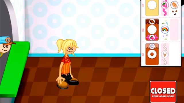 Let's play по игре Papa's Donuts 1-ый день!