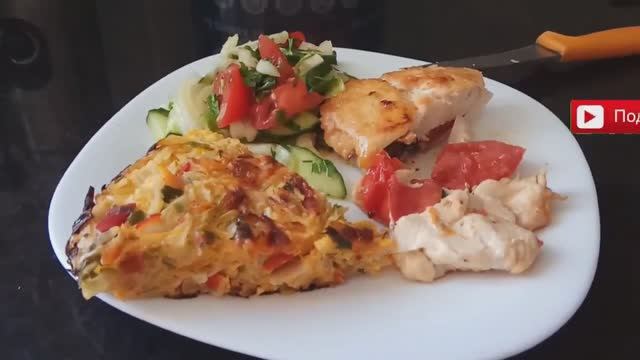 Капустный пирог на сковороде — БЕЗ МУКИ и вкусно! 🥬🥧