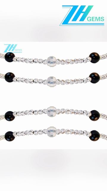 GN-20250307-05 New Chinese style S925 silver necklace strings natural obsidian