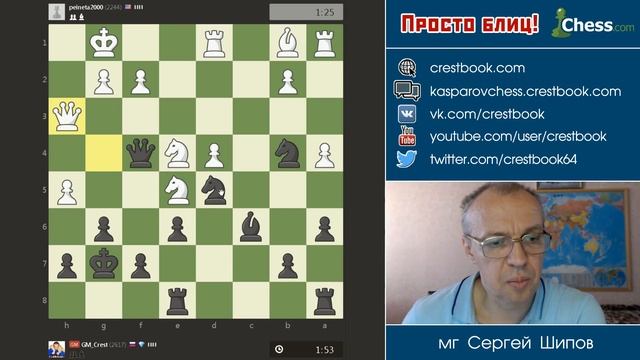 Просто блиц № 059 ⏳ В центре тайфуна. Ферзевый гамбит. Сергей Шипов. Шахматы