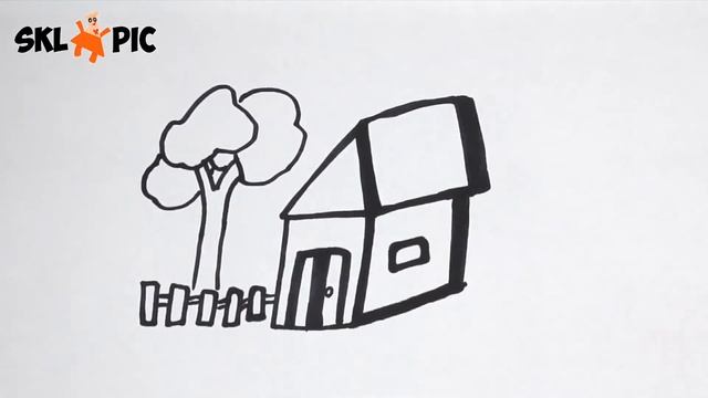 Bolalar uchun uycha rasm chizish | Нарисуйте картинку домика для детей | How to draw a house