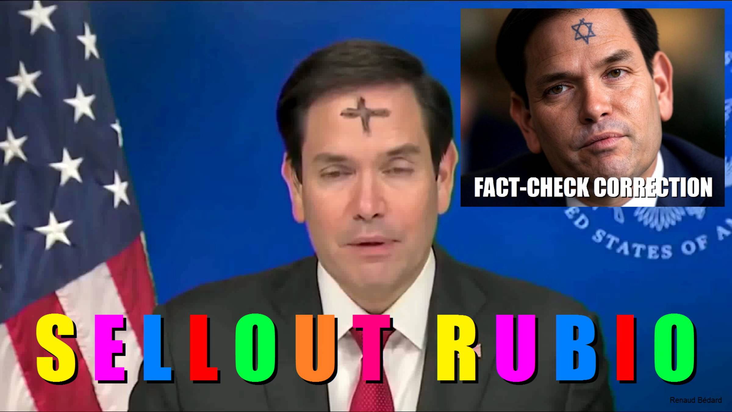 SELLOUT MARCO RUBIO SERVING INTERNATIONALLY WANTED WAR CRIMINAL NETANYAHU