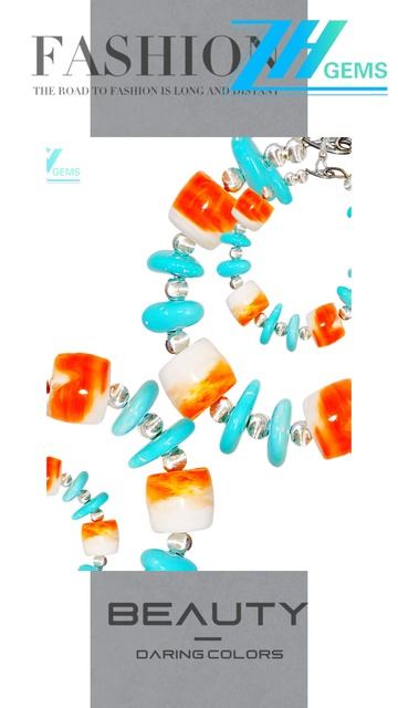 GN-20250307-03 Earrings are made of natural Sterling treatment Turquoise and Orange spiny oyster