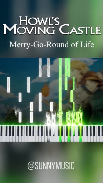 Merry-Go-Round of Life (Ходячий замок) 【 КАВЕР НА ПИАНИНО / SHORTS 】 #HowlMoving #Synthesia